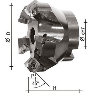 9845L - INSERTS HOLDER FOR MILLING WITH MECHANICAL FIXING - Prod. SCU